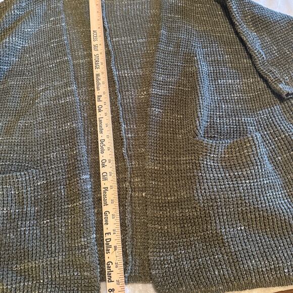 Universal Thread Cardigan olive green waffle knit boxy open front pockets sz M - Picture 7 of 10